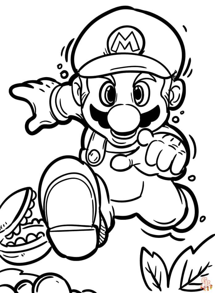 Free mario coloring pages printable for kids and adults