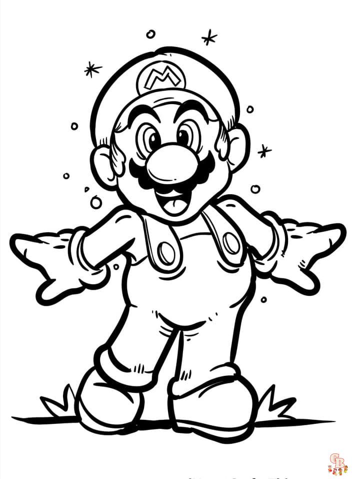 Free mario coloring pages printable for kids and adults