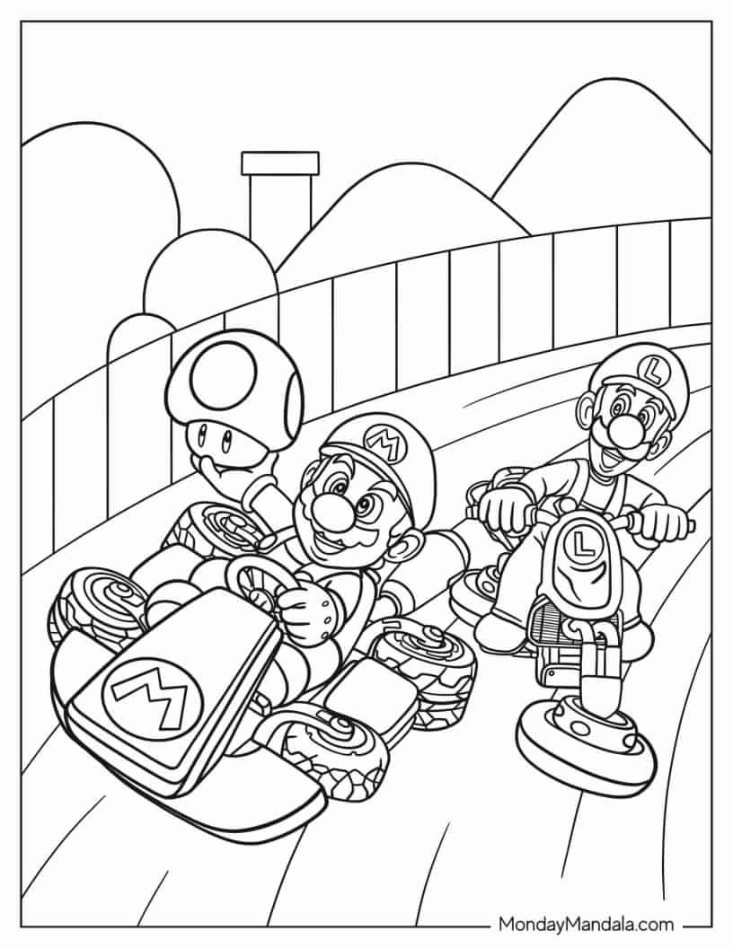 Mario kart coloring pages free pdf printables super mario coloring pages coloring pages mario coloring pages