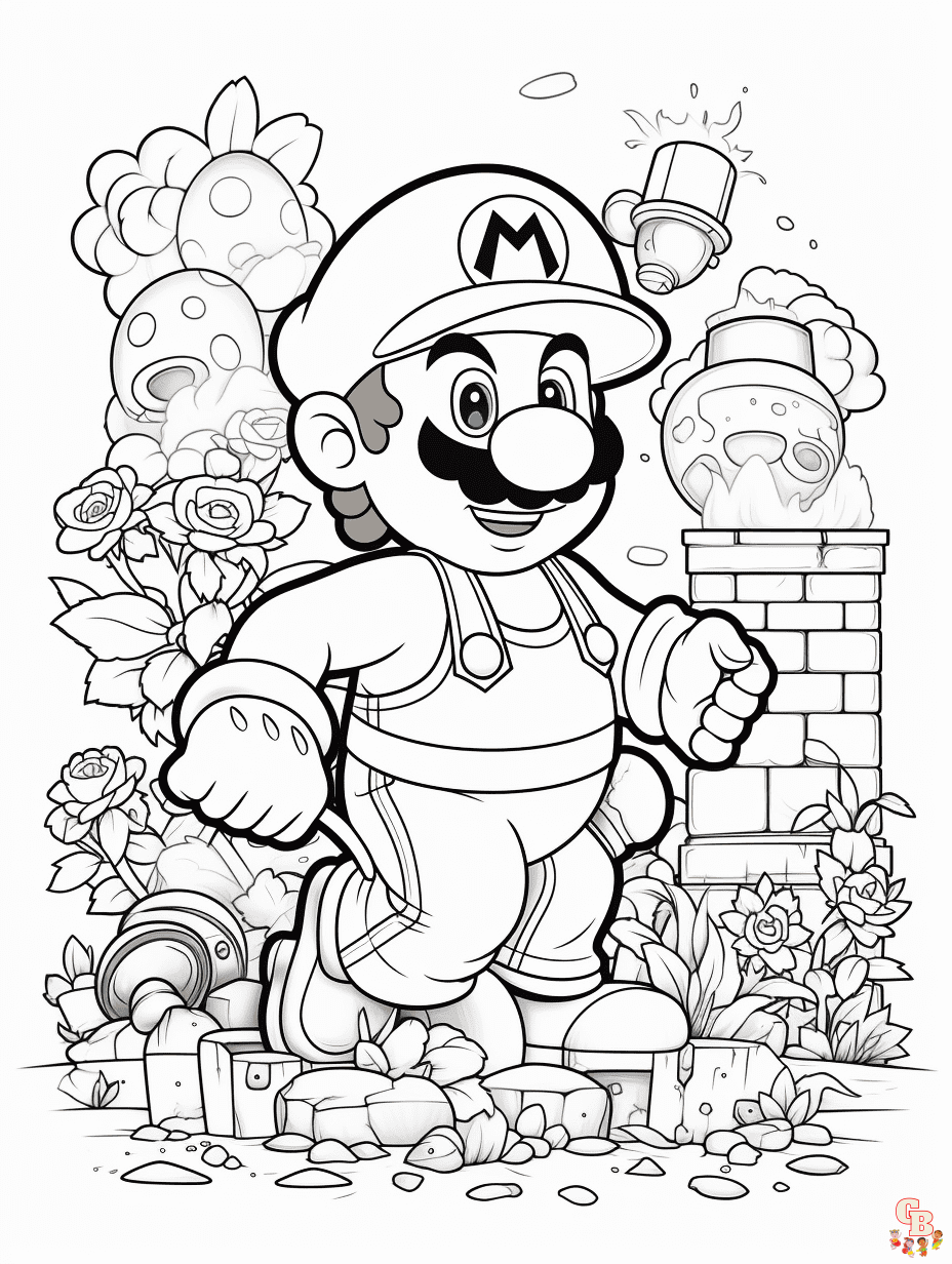 Free mario coloring pages printable for kids and adults