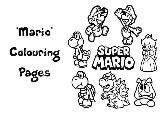 Super mario paquete de libros para colorear x hojas a dãa lluvioso artesanãa de vacaciones para niãos