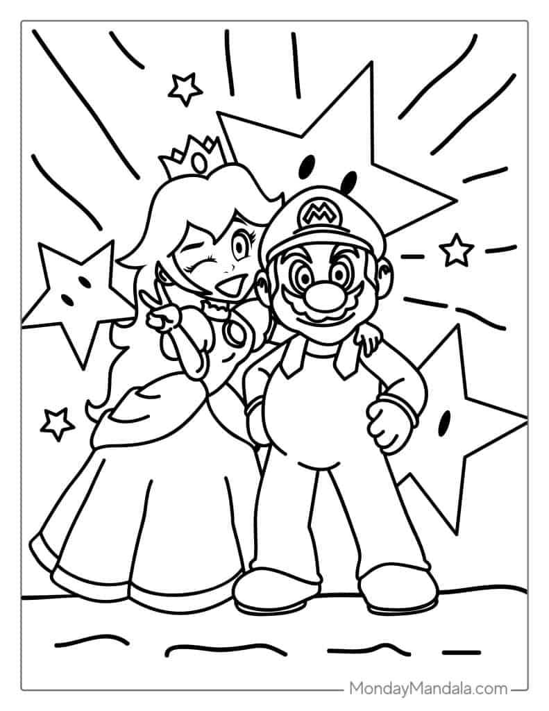 Mario coloring pages free pdf printables