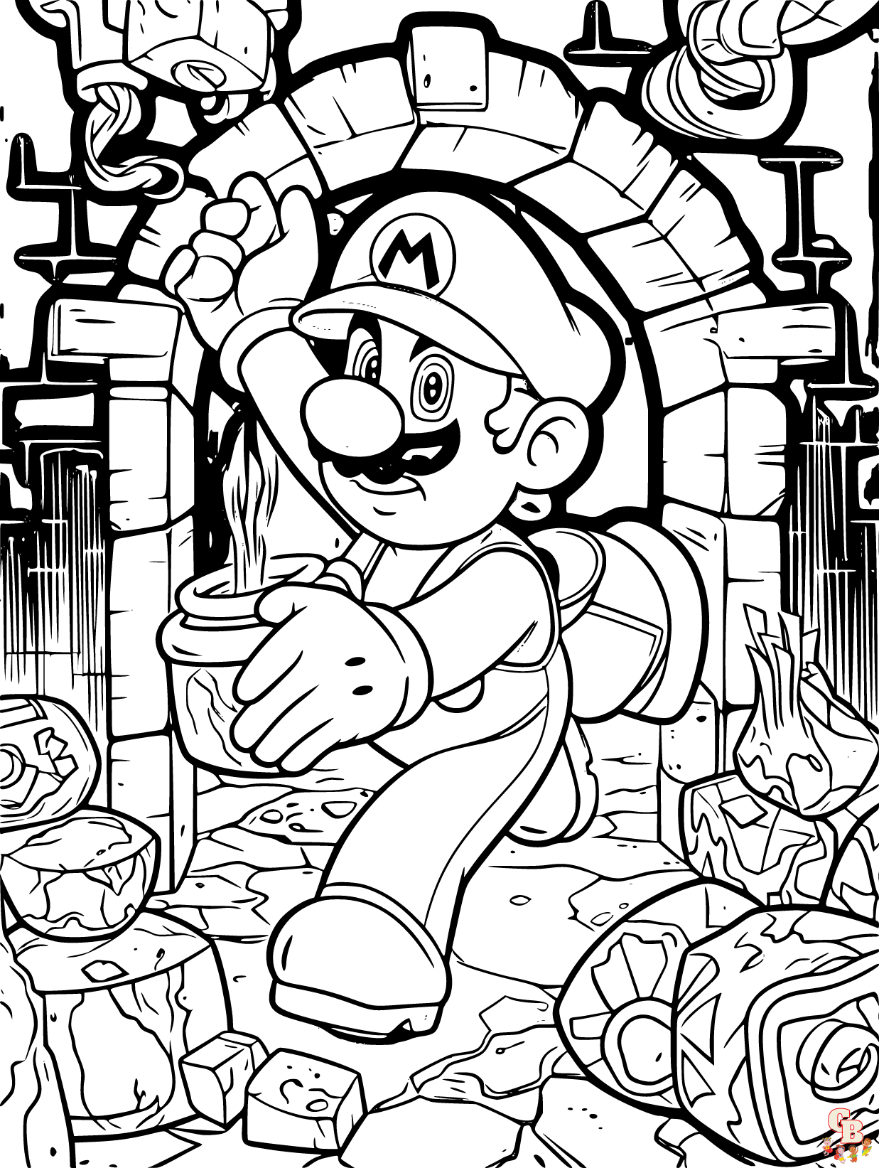 Free mario coloring pages printable for kids and adults