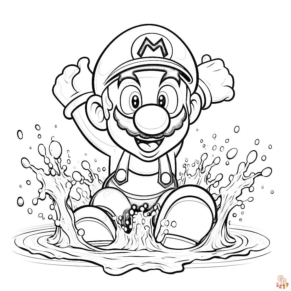 Free mario coloring pages printable for kids and adults