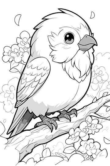 Premium vector canary line art for children printable canary templates kidfriendly coloring sheets simple canary d