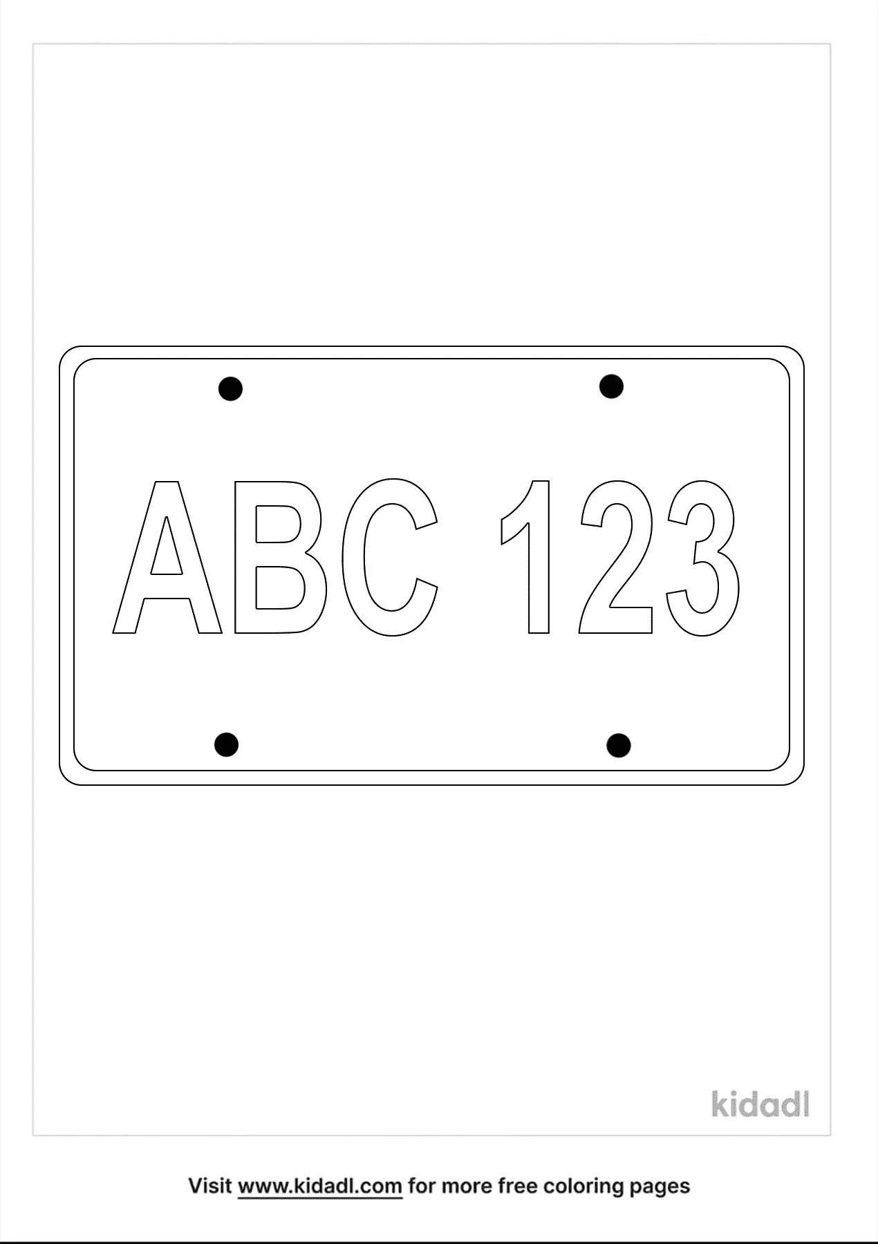 Free license plate coloring page coloring page printables