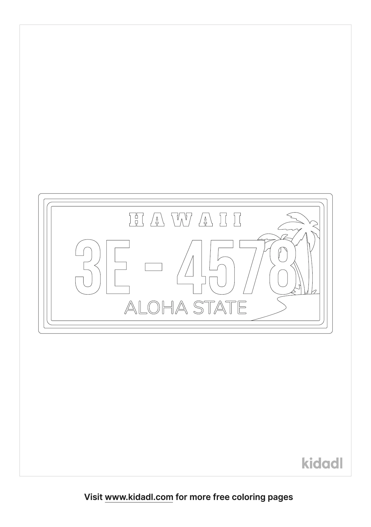 Free hawaii license plate coloring page coloring page printables