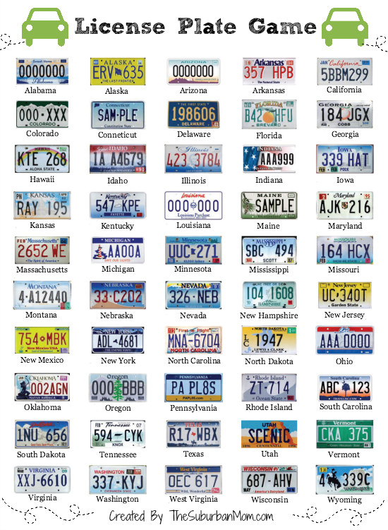 Free printable license plate game road trip survival rules for traveling with kids