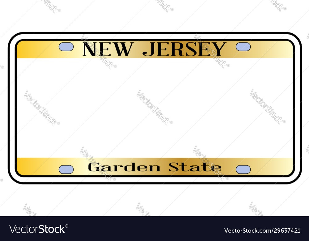 Blank new jersey state license plate royalty free vector