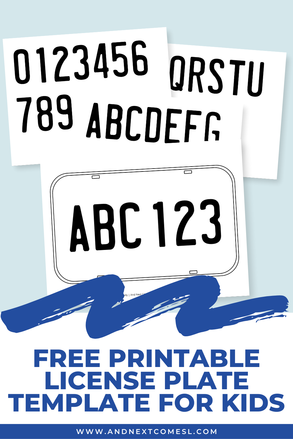 Free printable license plate template for kids and next es l