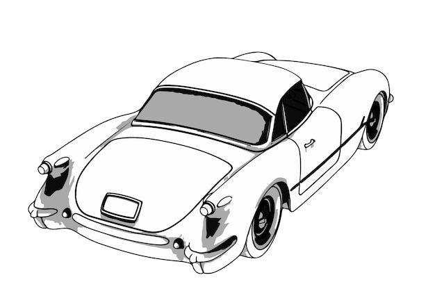 Premium vector a drawing of a car with the license plate number