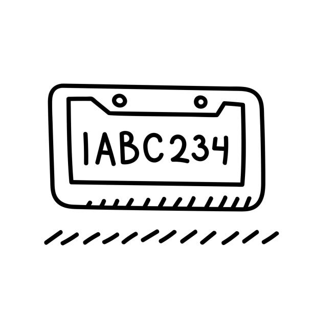 License plate drawing stock illustrations royalty