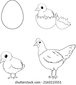 Coloring page kids chik color page stock vector royalty free
