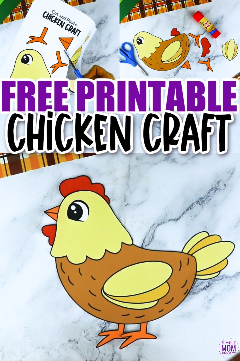 Free printable chicken craft template â simple mom project