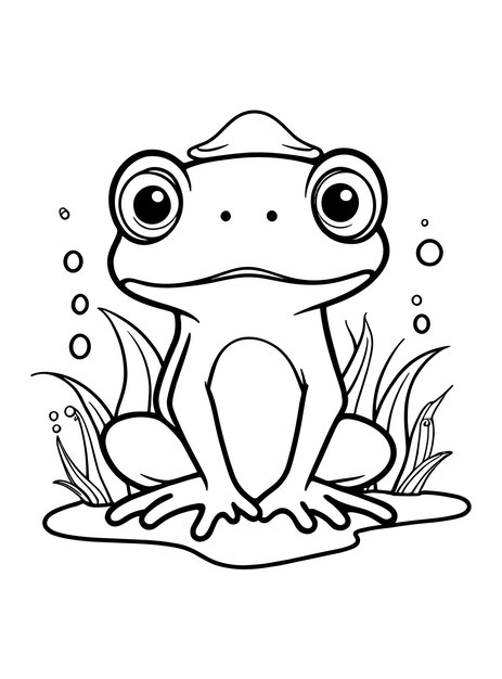 Page hand drawn frog life cycle images