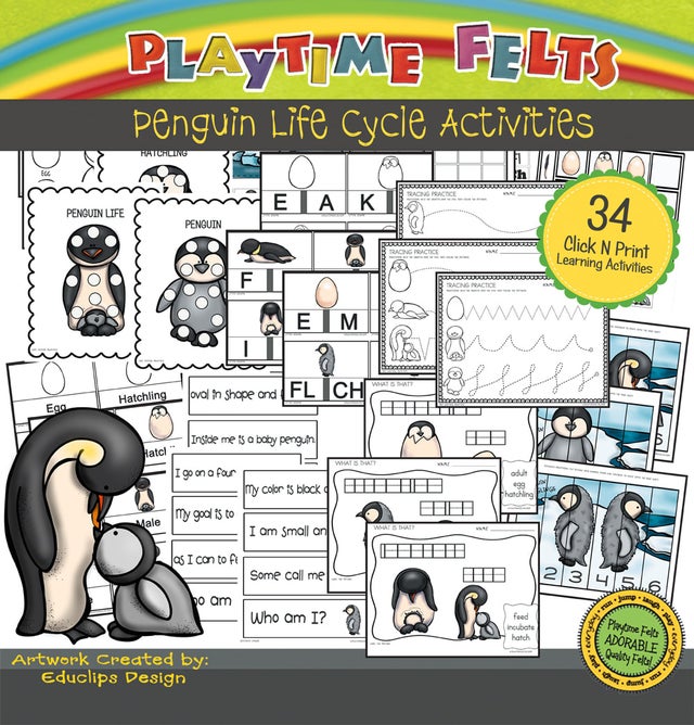 Penguin printable activities for preschoolers and kindergarten