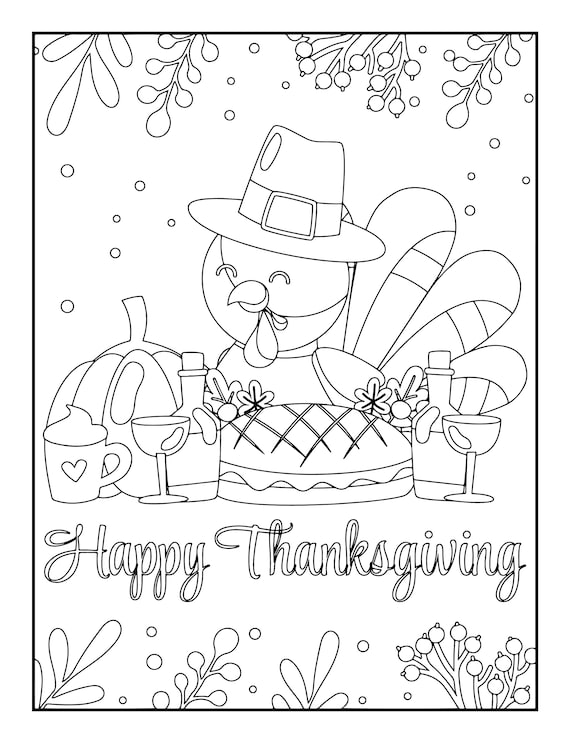 Thanksgiving coloring pages for kids printable download fall autumn season