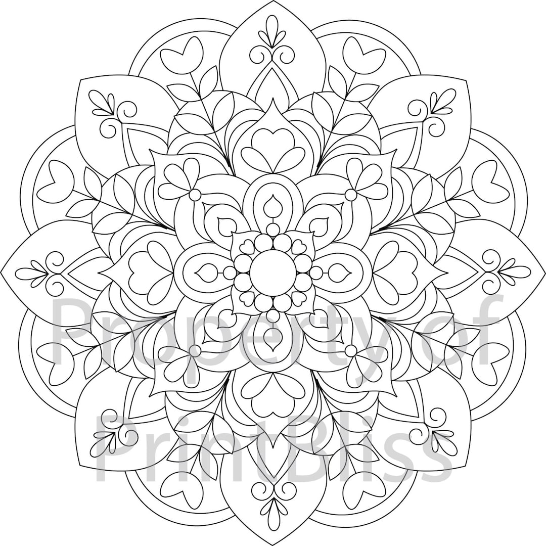 Flower mandala printable coloring page