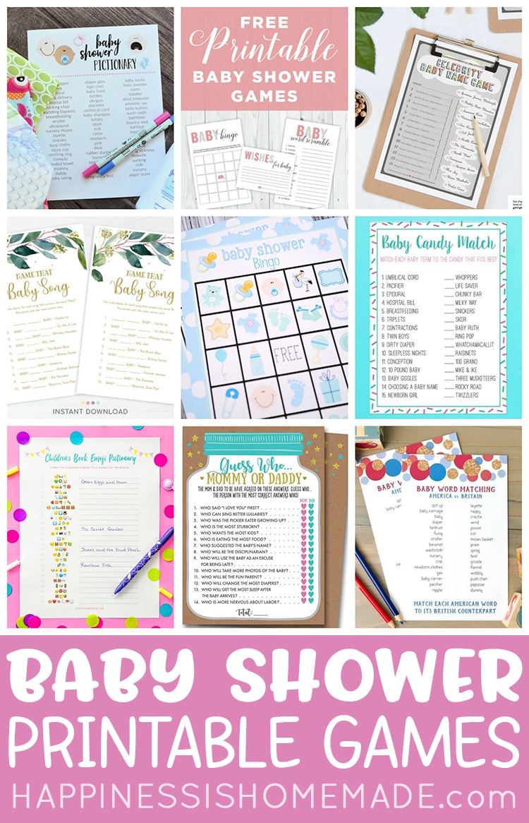 Printable baby shower games