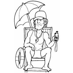 Lifeguard waiting coloring sheet