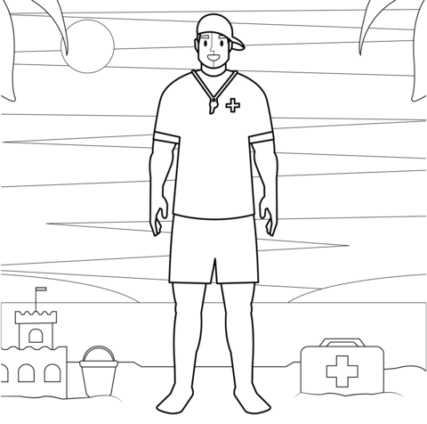 Lifeguard coloring page free printable coloring pages