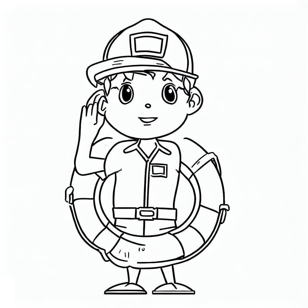 Little lifeguard coloring page