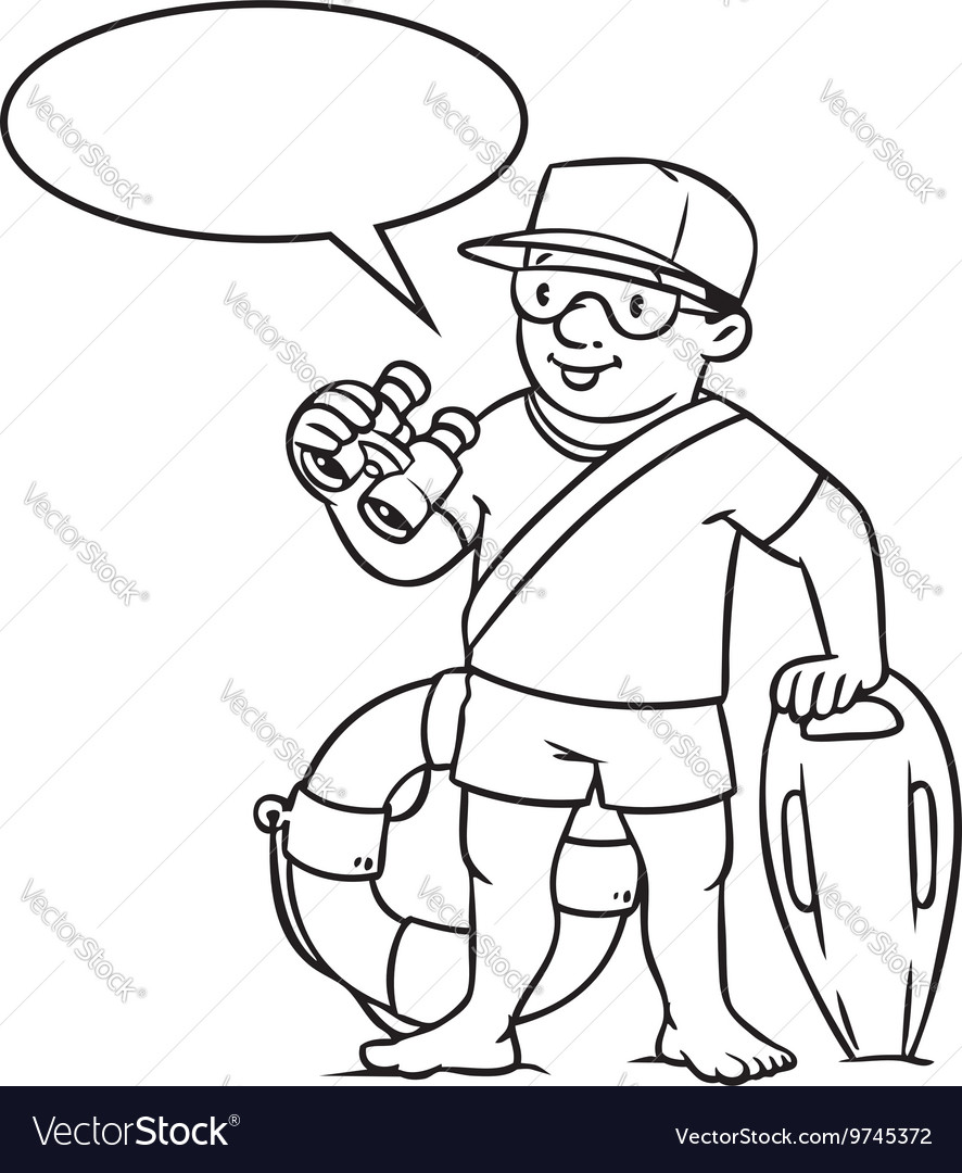 Funny lifeguard coloring book royalty free vector image