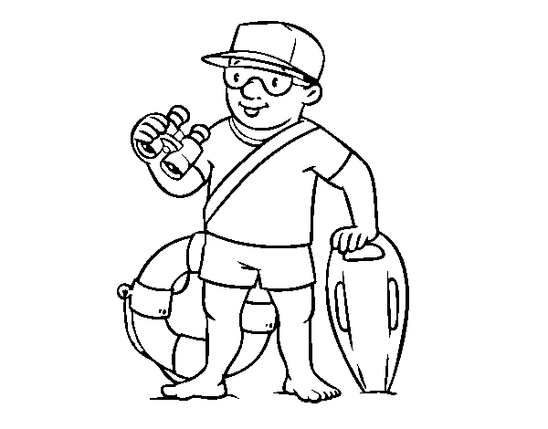 A lifeguard coloring page