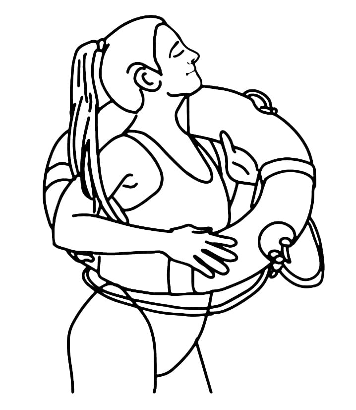 Hot lifeguard coloring page