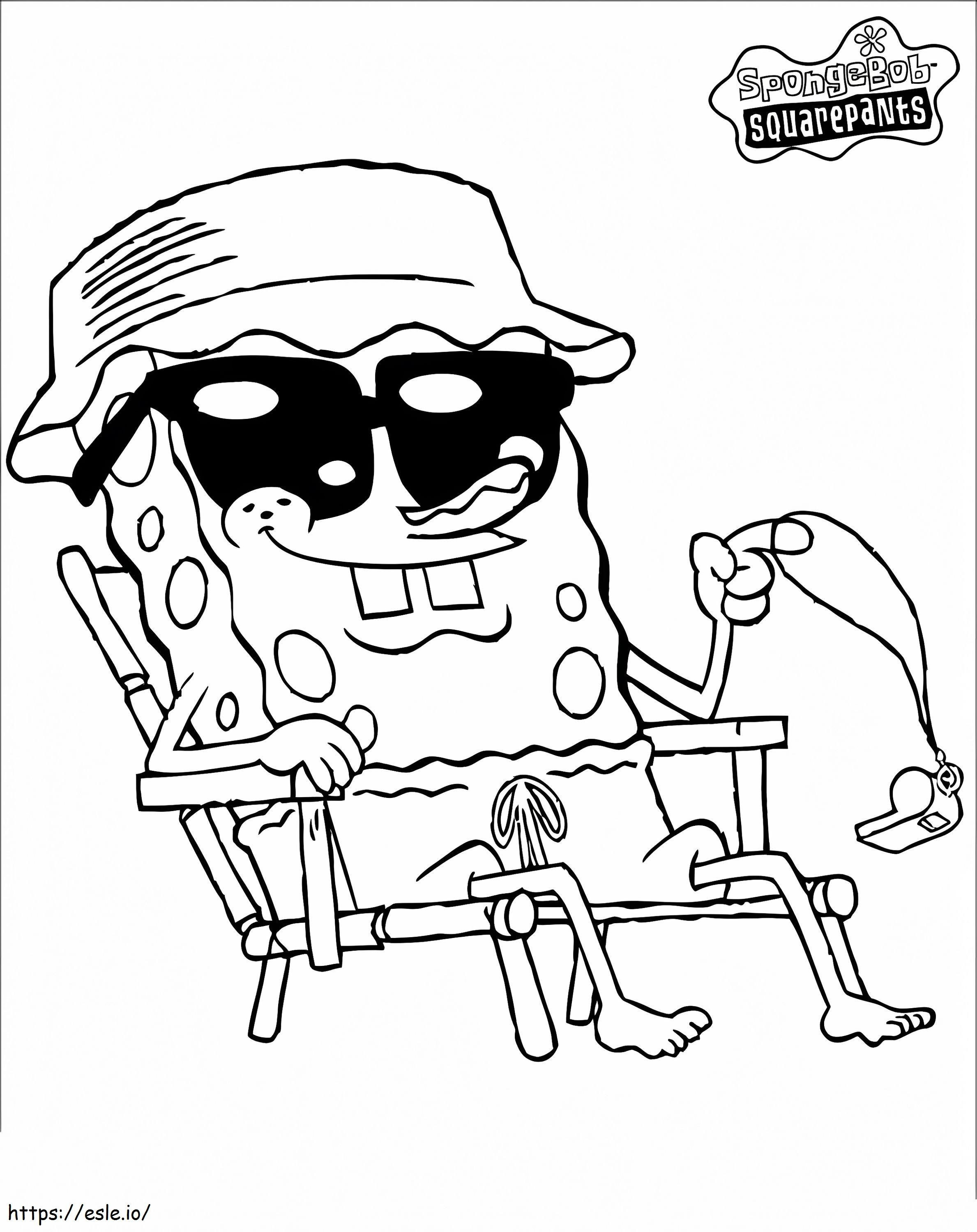 Lifeguard spongebob coloring page