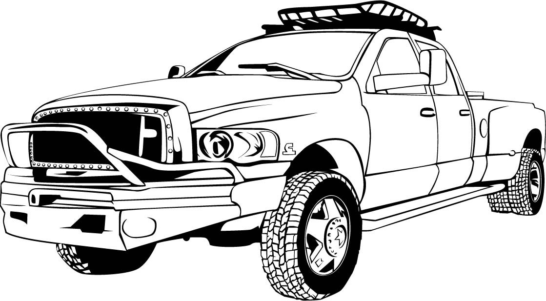 Dually trailer pickup truck svg clipart files for cricut and silhouette dxf png vector color