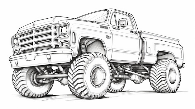 Premium ai image free printable chevy truck coloring pages for kids and adults