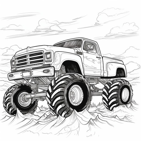 Monster truck coloring page