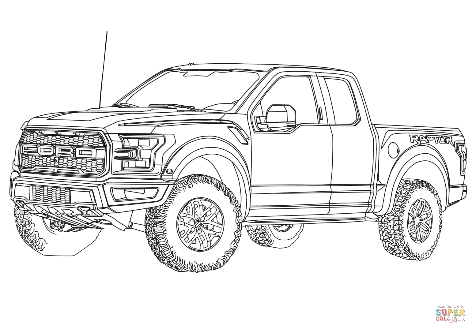 Ford f raptor coloring page free printable coloring pages