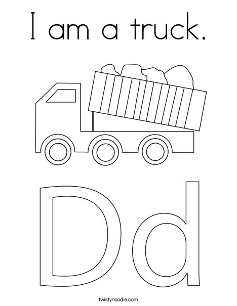 I am a truck coloring page