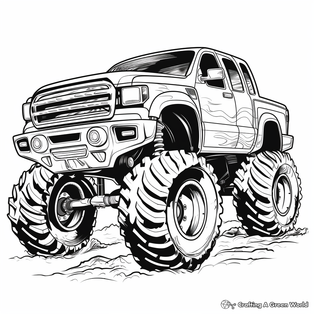 Mud truck coloring pages