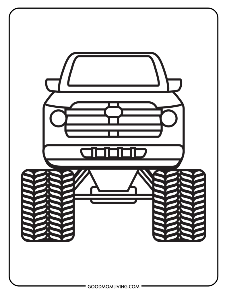 Free printable monster truck coloring pages for kids