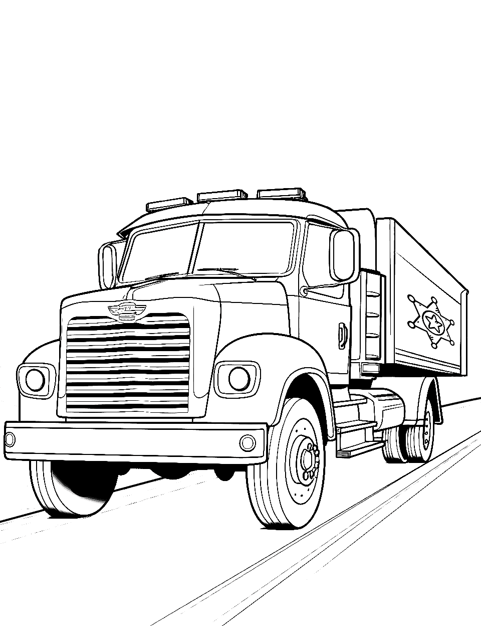 Truck coloring pages free printable sheets