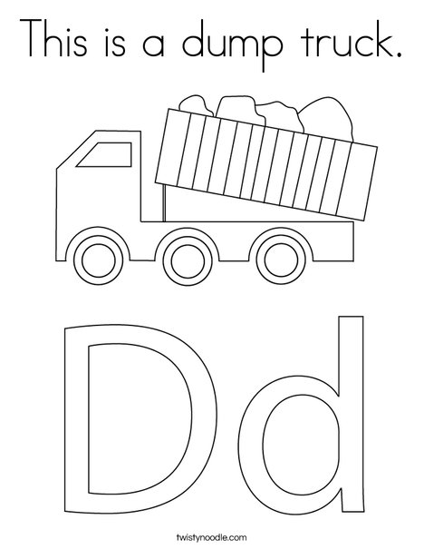 This is a dump truck coloring page