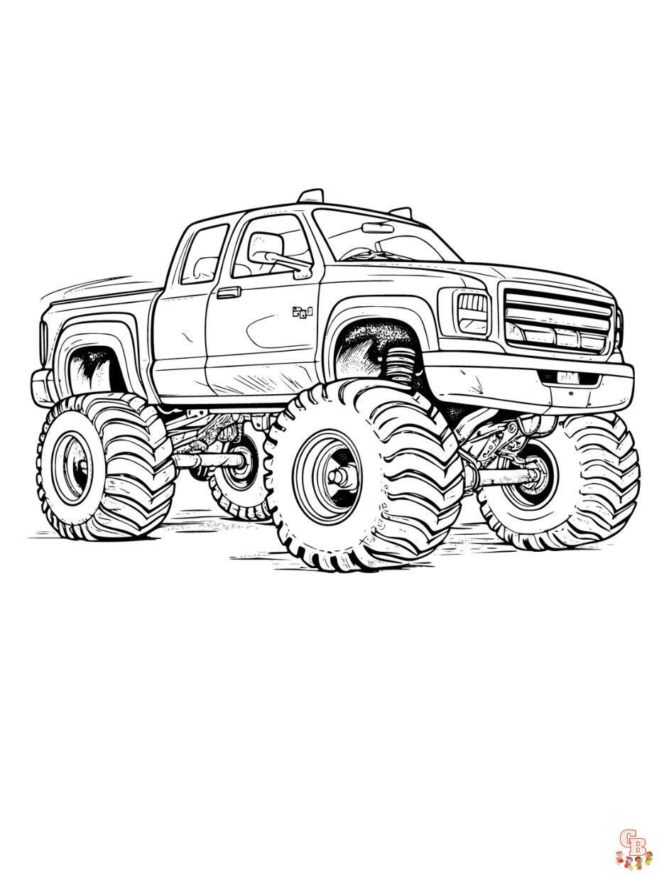 Monster truck coloring pages free printable