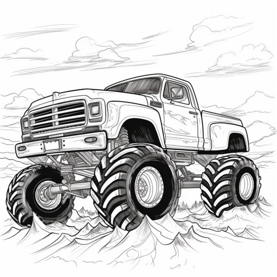 Monster truck coloring page