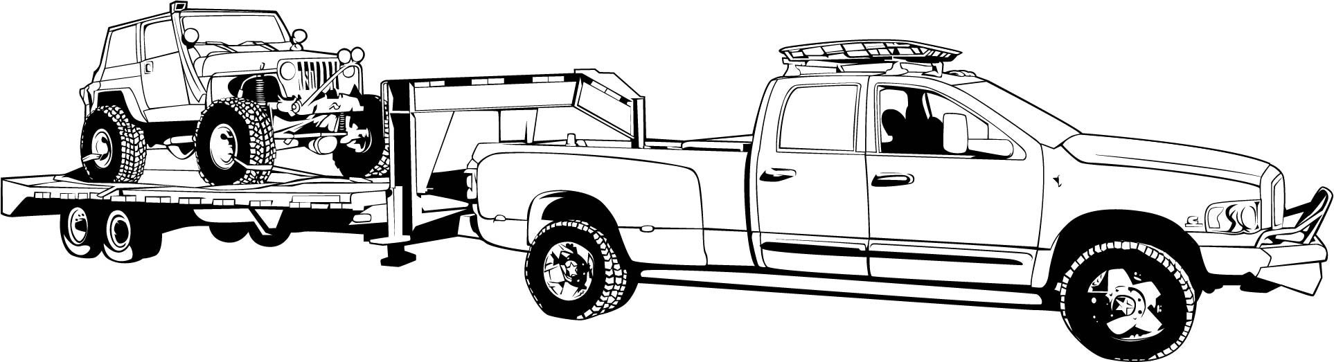 Trailer pickup truck offroad lifted trucks svg clipart files for cricut and silhouette dxf png vector