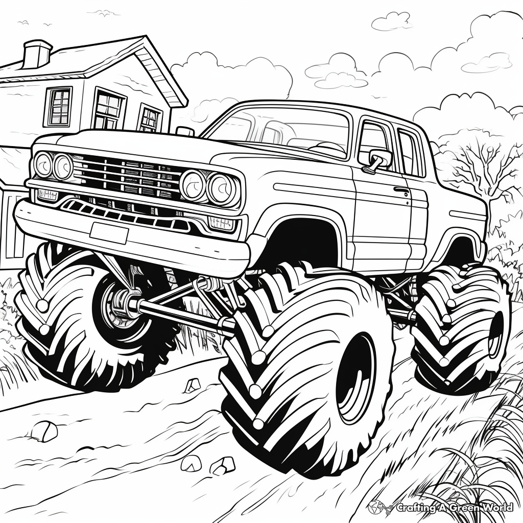 Police monster truck coloring pages