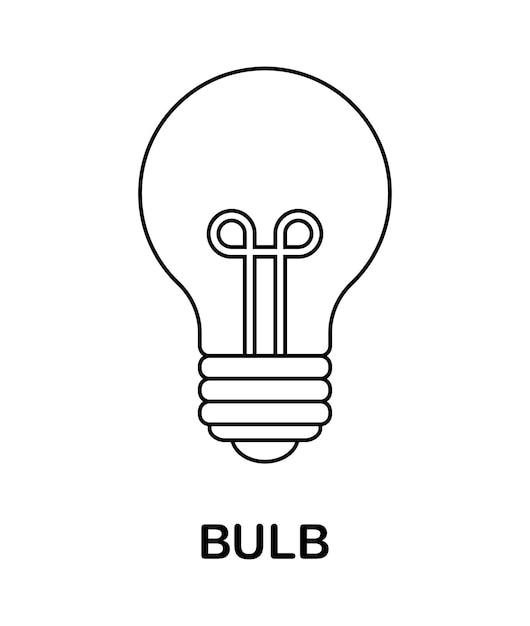 Premium vector coloring page with bulb for kids