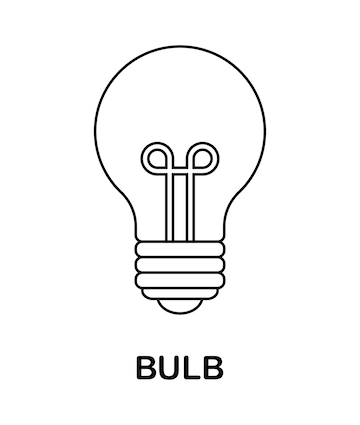 Premium vector coloring page with bulb for kids