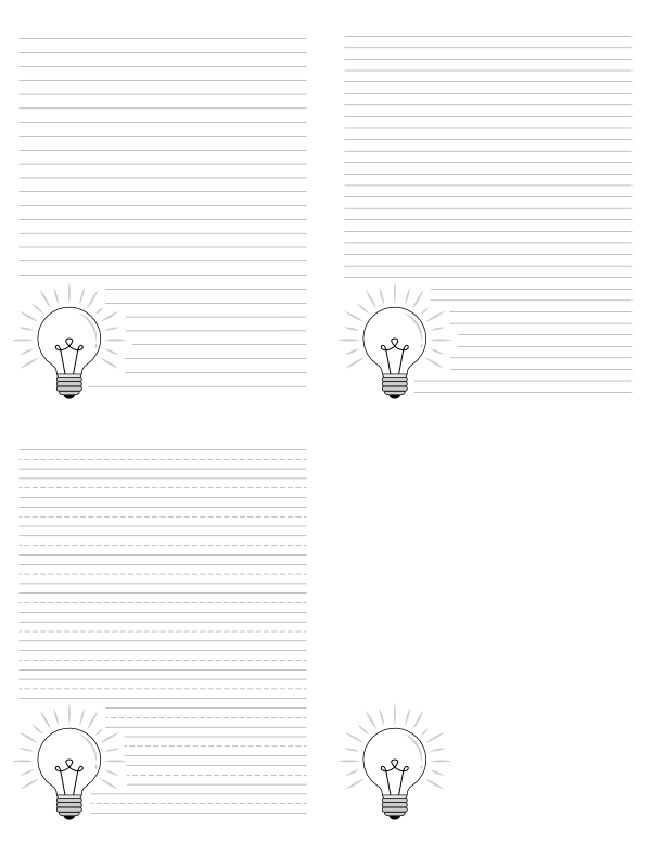 Free printable light bulb writing templates