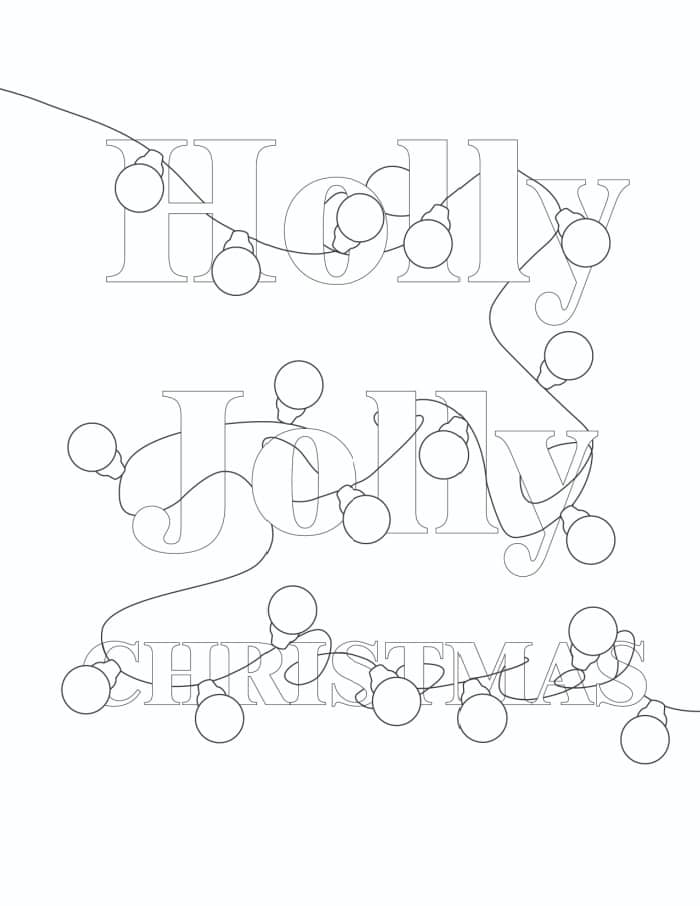 Free printable christmas lights coloring pages