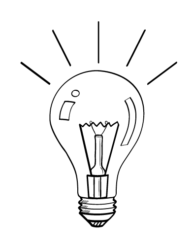 Free light bulb coloring page