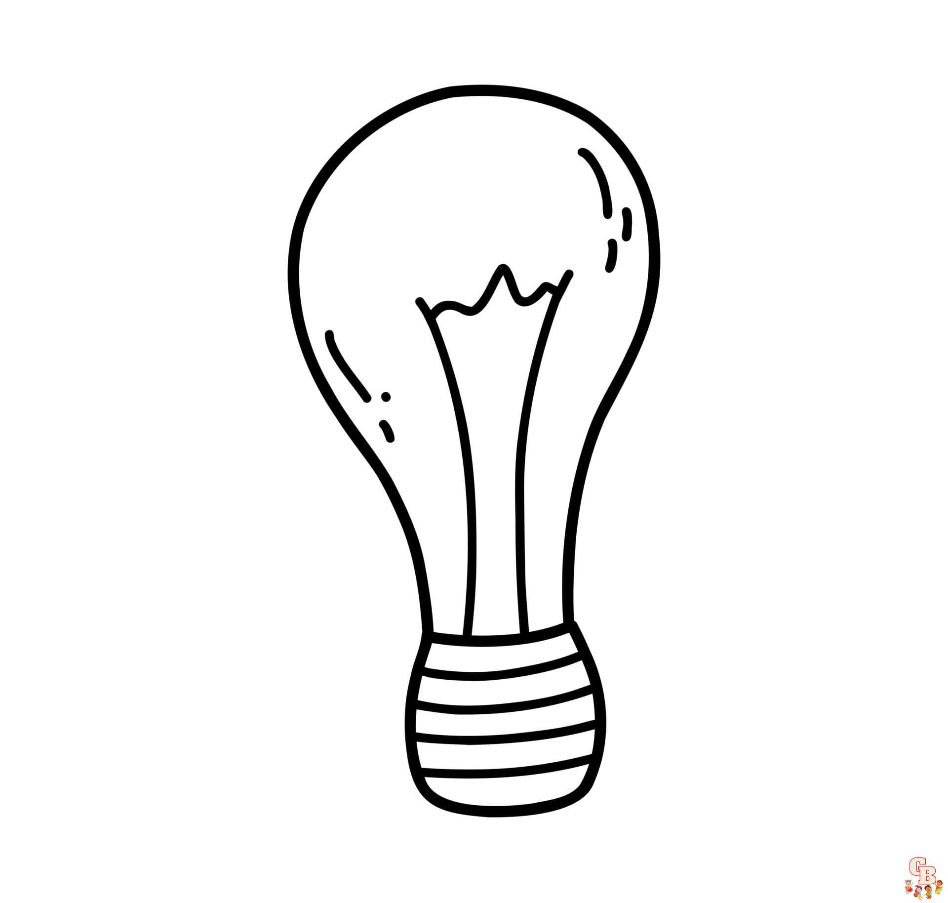 Printable light bulb coloring pages free for kids and adults