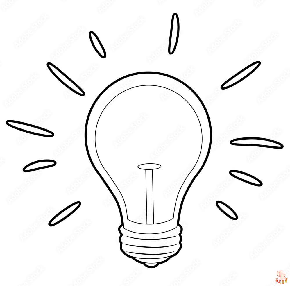 Printable light bulb coloring pages free for kids and adults